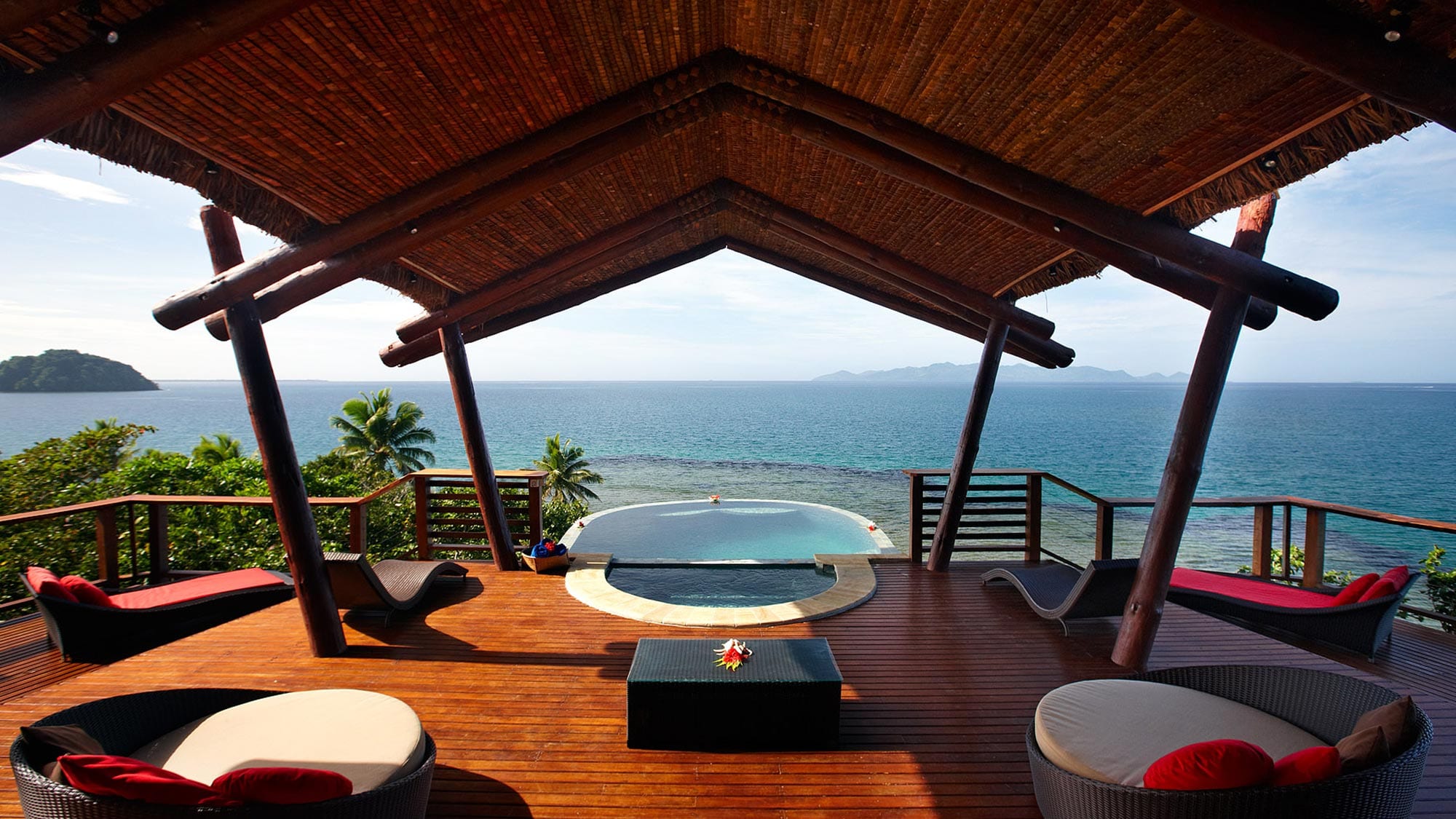 Private pool overlooking ocean
